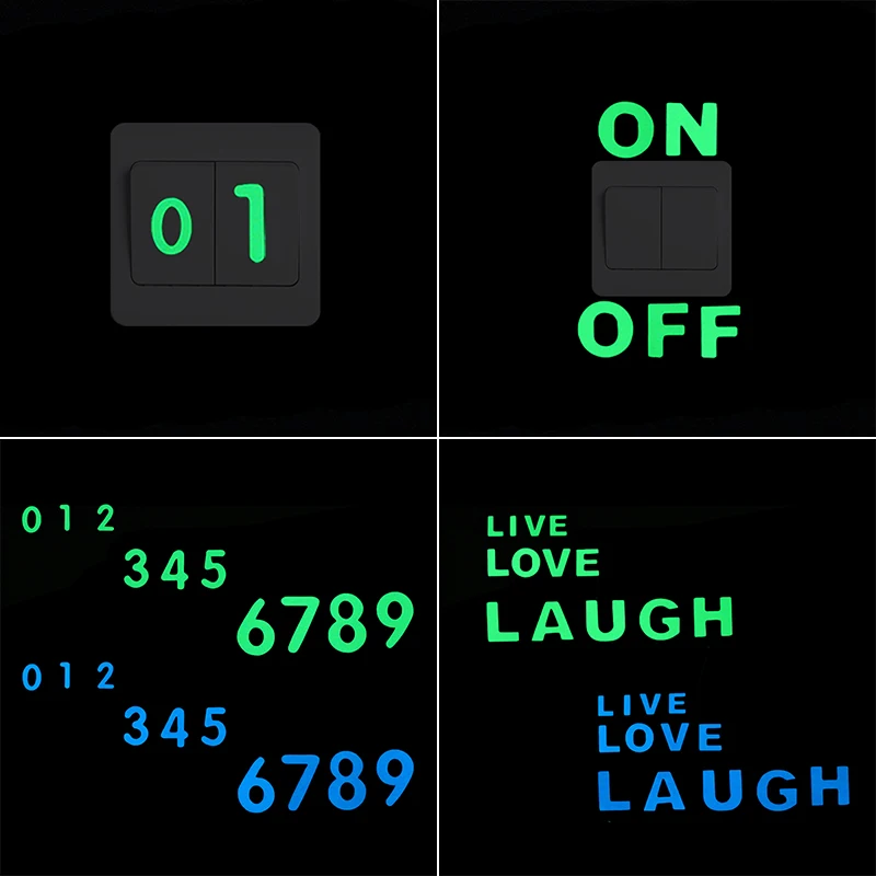 Decorative Stickers Number Alphabet Letter Luminous Wall Switch Laptop Furniture Motorcycle Car Scrapbooking Diary