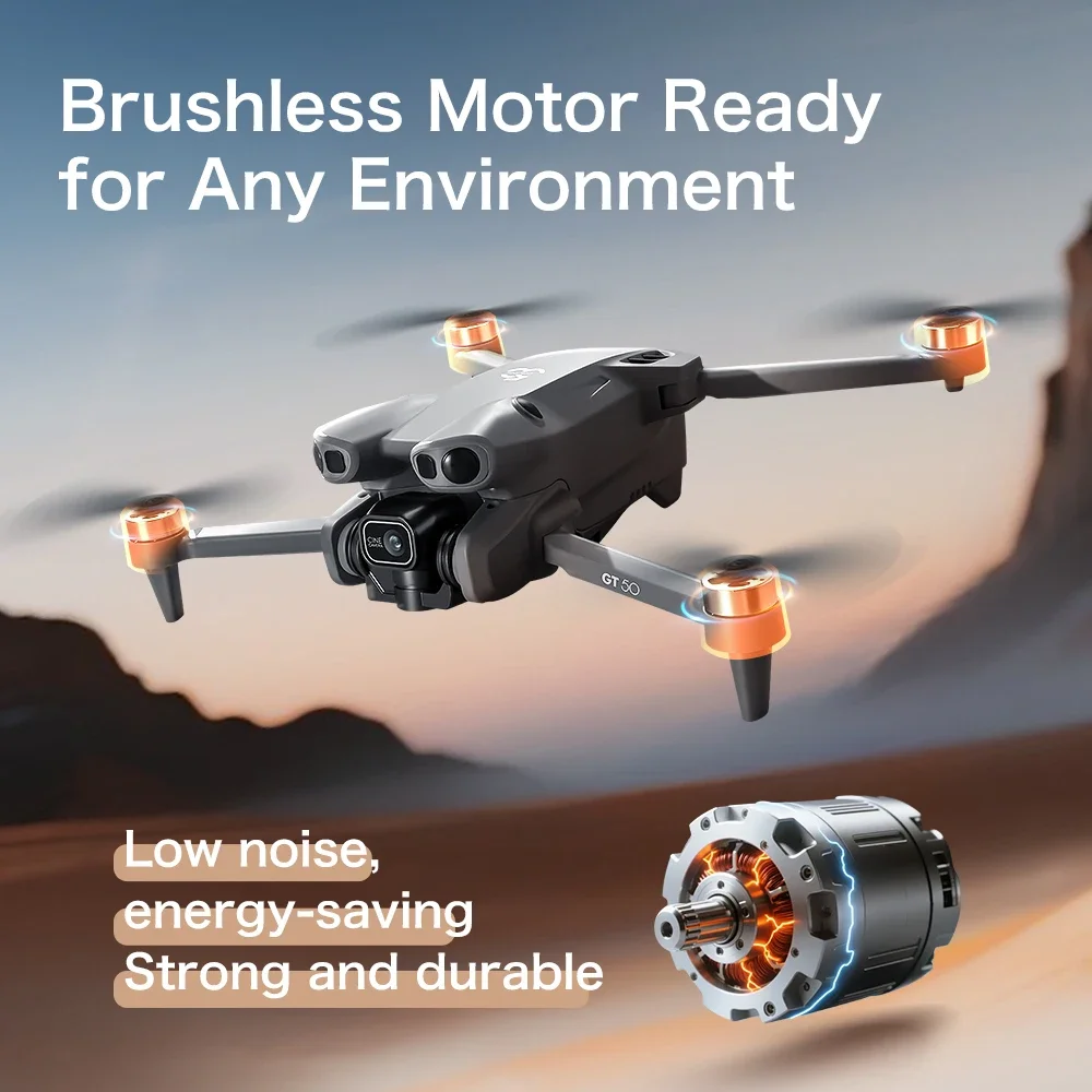 Lenovo GT50 Дрон FPV 8K Профессиональный 4K HD Двойная камера WIFI Световой поток Бесщеточный двигатель Квадрокоптер для предотвращения препятствий Детские игрушки thumbnail 3
