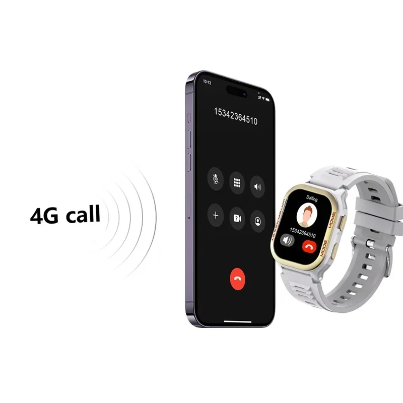 남녀공용 4G 통화 스마트워치, GPS 야외 스포츠 메시지 알림, 심박수 피트니스 트래커, 스마트 워치 지지대 SIM 카드