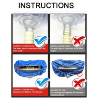 Couvercle de climatiseur mural, nettoyage de climatisation, couvercle de protection anti-poussière, sacs de nettoyage avec tuyau de 1m 3