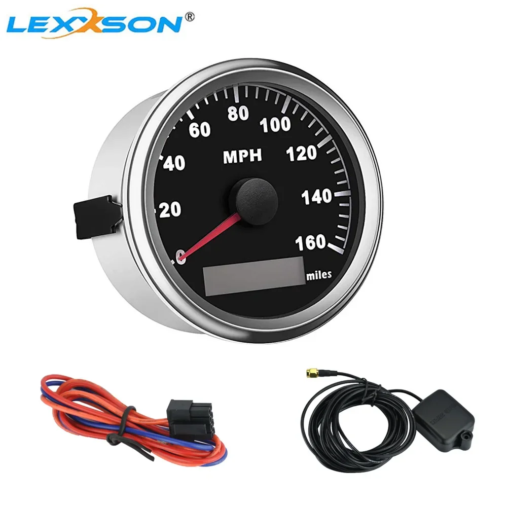 USA 85mm Car Boat Digital GPS Speedometer Odometer 160MPH Mile GPS Speed Gauge 12V/24V Backlight for ATV UTV Motorcycle Marine