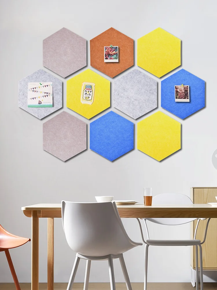 

Self-adhesive felt board wall stickers creative hexagonal cork board kindergarten message board photo wall background wallboard