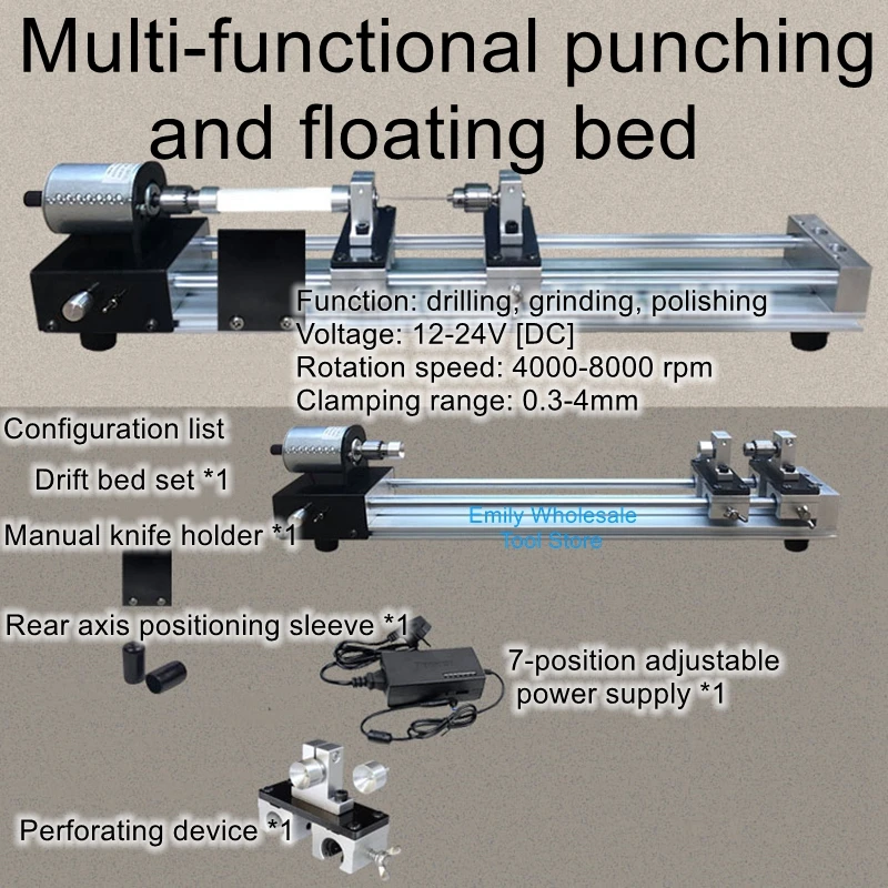 

DIY multi-functional mini-simple drilling paint grinding polishing rail perforation positive and negative fish drift lathe