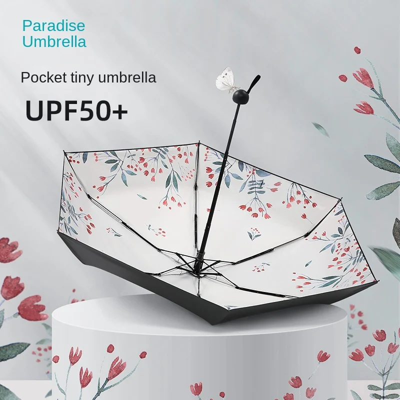 UV Protection Sun Umbrella Ultra Light 50% off Small Lightweight Capsule Umbrella for Women Rain and Rain Dual-Use