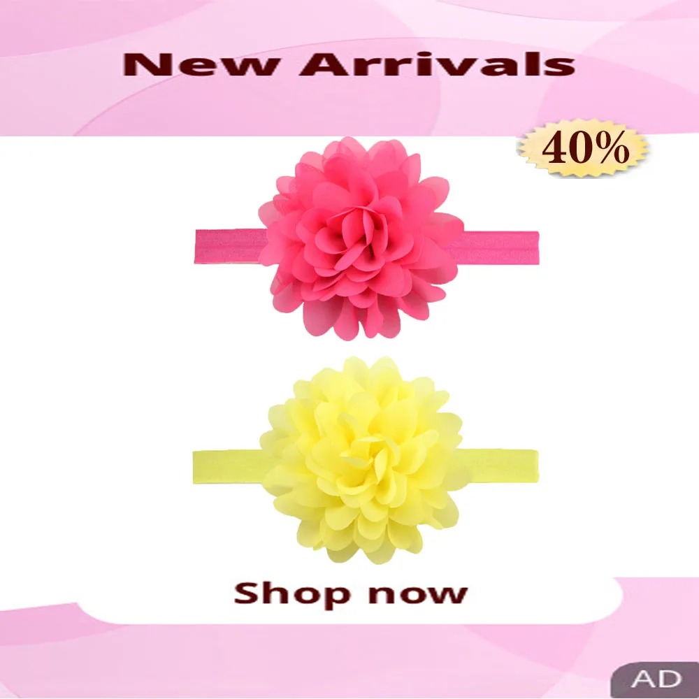 

FBE CDG Baby Elastic Headband Headdress 10 Cm Laser Cut Chiffon Large Flowers Children's Elastic Hair Band