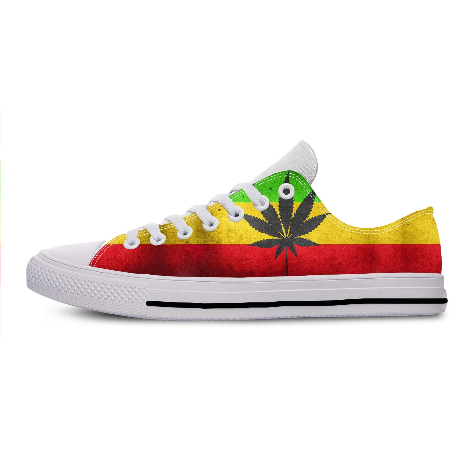 

Кроссовки Reggae Rasta лист трава флаг растафари повседневные тканевые туфли с низким верхом удобные дышащие кроссовки с 3D принтом для мужчин и женщин