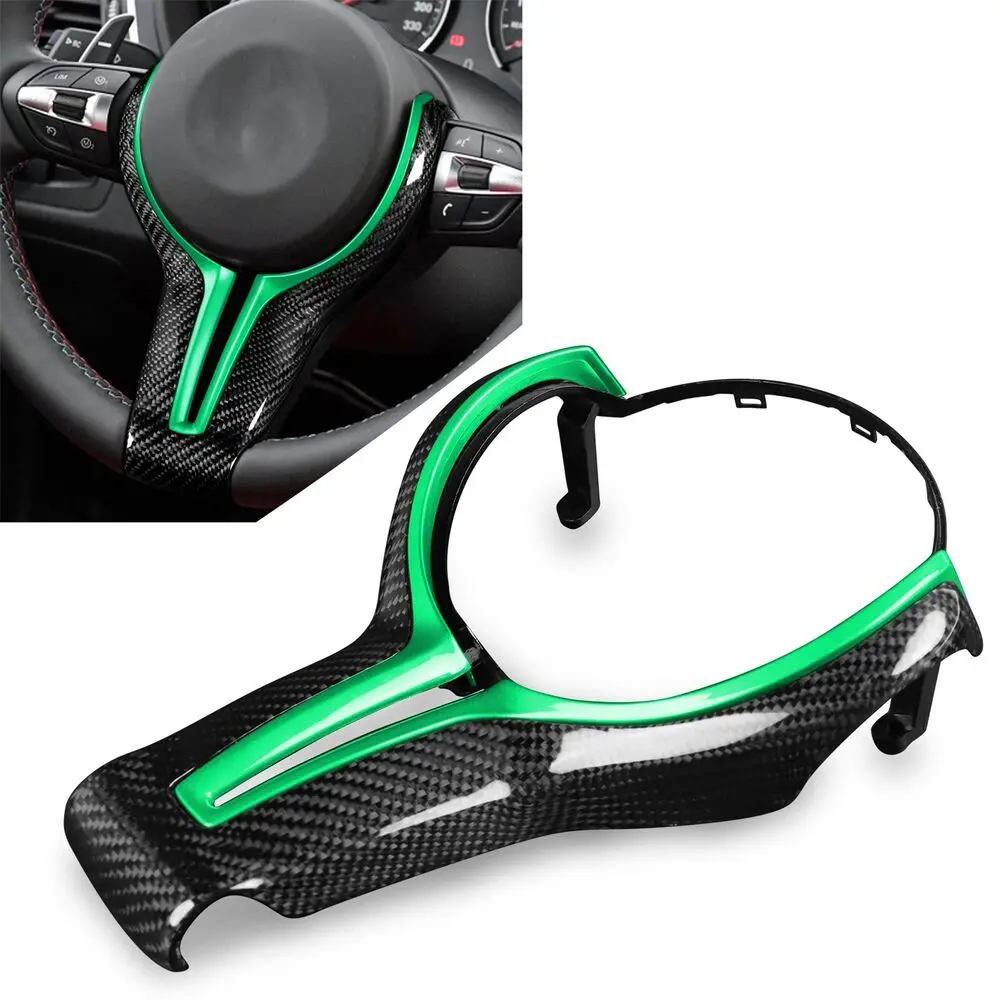 

Green Replacement Carbon Fiber Steering Wheel Trim For BMW M2 M3 M4 M5 M6 X5M