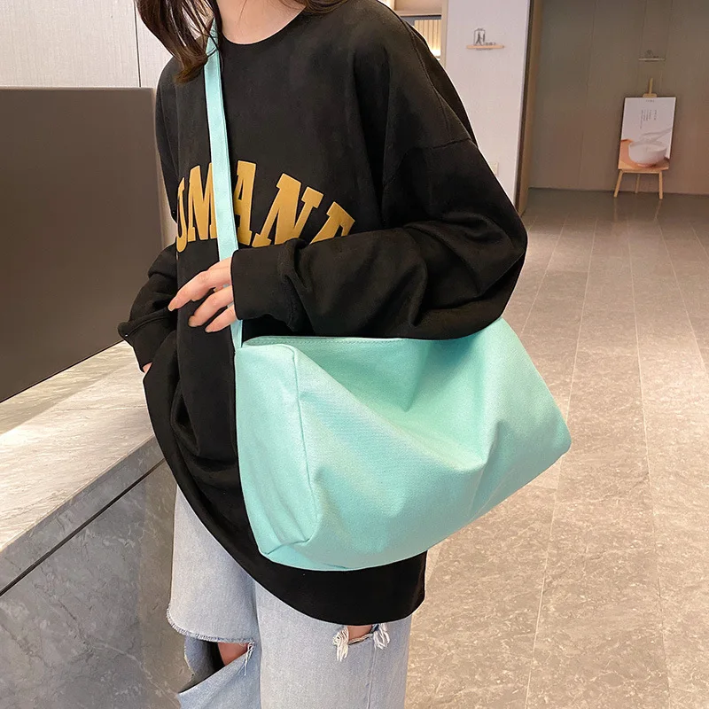 2023 Spring and Summer New Canvas Bag Women's One Shoulder Large Capacity New Fashion Cute Solid Color Women's Crossbody Bag