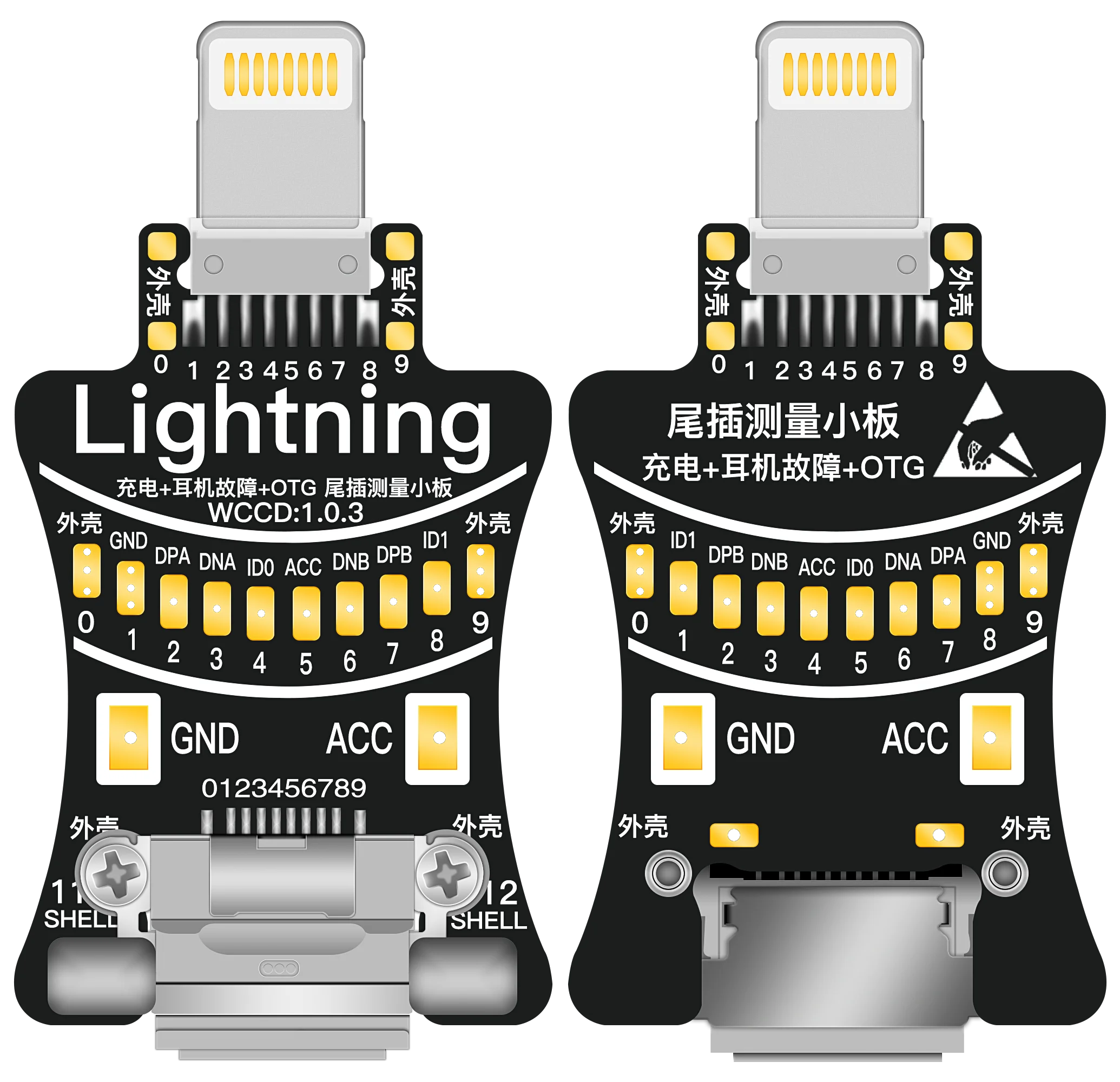 WL 모바일 폰 수리 DNDP 충전 테일 플러그 테스트 보드 iPhone 안드로이드 라이트닝 시리즈 TYPE C USB 테스터 도구에 적합