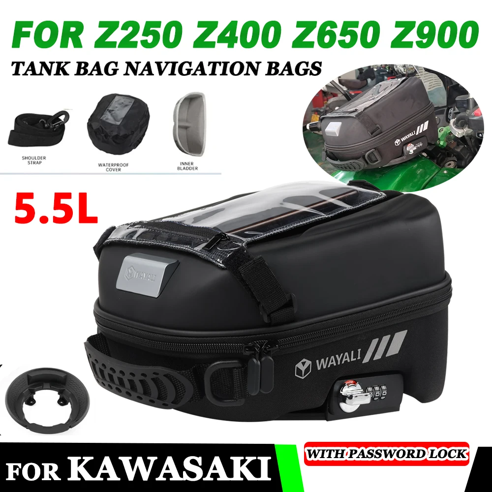 

Сумка на бак мотоцикла, сумка для багажа Tanklock для KAWASAKI Z250 Z400 Z650 Z900 Z900 SE 2022 2023 Z 250 400 Z 650 900, аксессуары