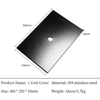 IGT Unit Cover Plates 0.5/1 Unit Black Stainless Steel Board & Sliding Buckle Clamp Camping Table Storage Accessories