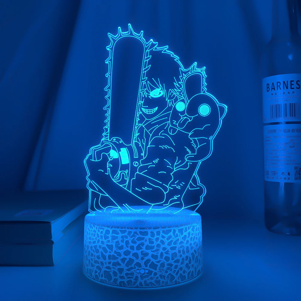 Newest Anime Led Light Chainsaw Man for Bedroom Decoration Nightlight Birthday Gifts Room Decor Table 3d Lamps Chainsaw Man