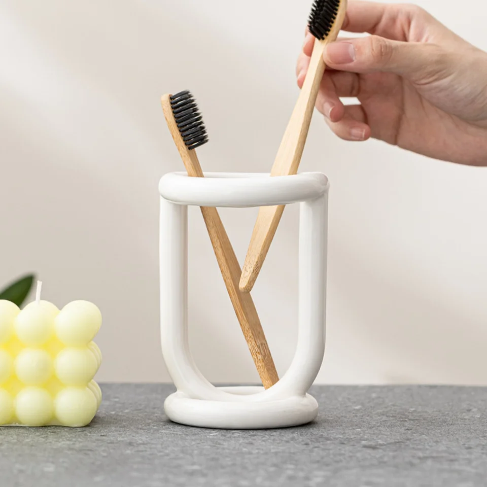 Ceramic Toothbrush Holder and Organizer for Utensils