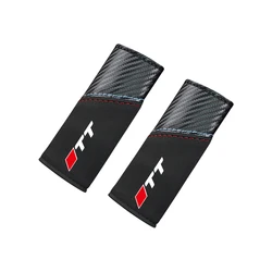 Premium Leather Car Door Armrest and Roof Handle Covers - Set of 2 - FMP - Carbon Black (2Pcs For TT logo)