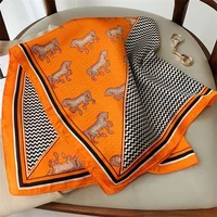 2024 New 70*70cm Silk Satin Hair Scarf Women Handkerchief Printed Female Square Head Bandana Small Neck Muffler Hijab Lady Girl 3