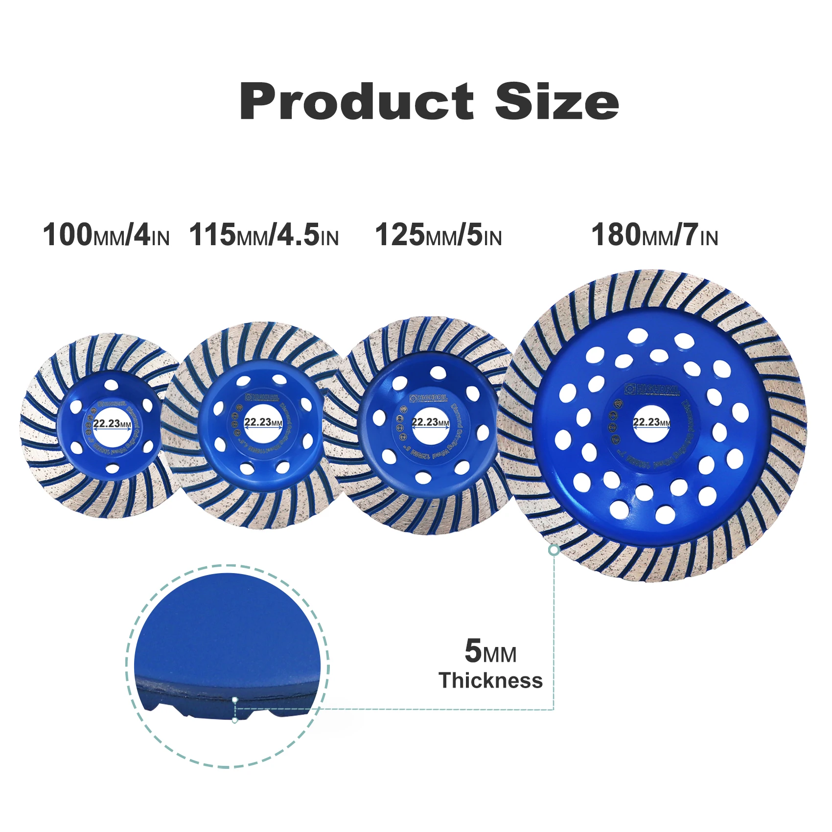 1pc/2pcs Diamond Turbo Cup Grinding Discs Cutting Wheels For Concrete Masonry Marble Polishing Tools Dia100/115/125/180mm