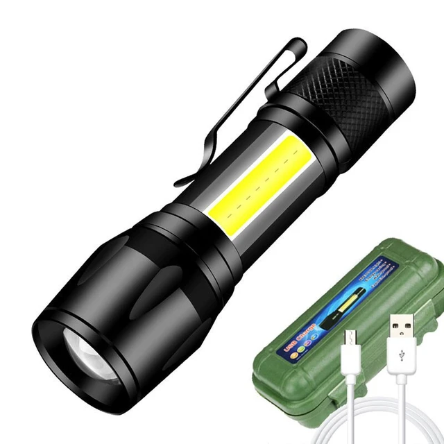 Mini lampe de poche LED étanche portable, torche n'aime aste par USB, lampe  de bain, lampe COB de camping en plein air, 3 modes - AliExpress