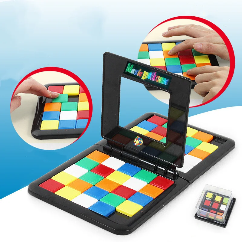 Children\'s Board Games Educational Toys Two People Battle Race Colorful Squares Jigsaw Puzzle Educational Toys For Children Gift