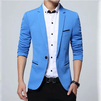 Brand Mens Casual Blazers Autumn Spring Fashion Slim Suit Jacket Men Blazer Masculino Clothing Vetement Homme M~5XL AY1415 9