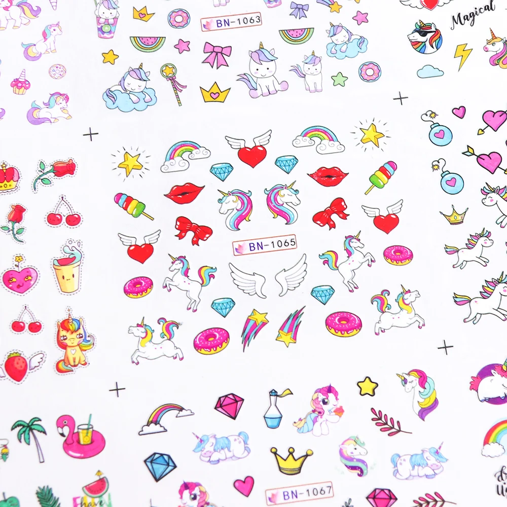 Cute Unicorn Nail Art Stickers