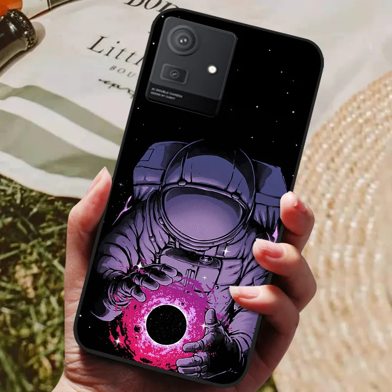 Stylish Cool Painted Black Silicone TPU Soft Phone Shell - Protective Case Cover