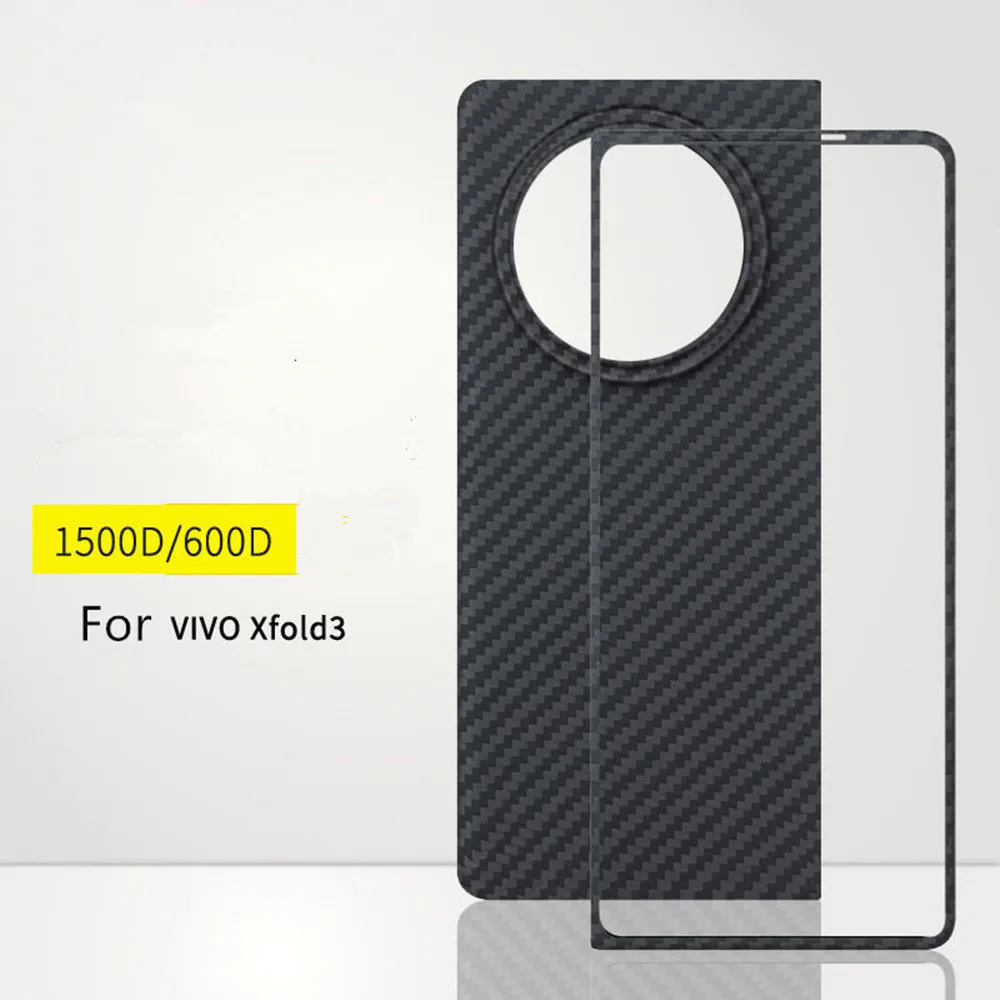 

Genuine Carbon Case For Vivo X Fold3 Hard Armor Cover Ultra Light Ultrathin Bulletproof 600D 1500D Aramid Fiber Protective Shell