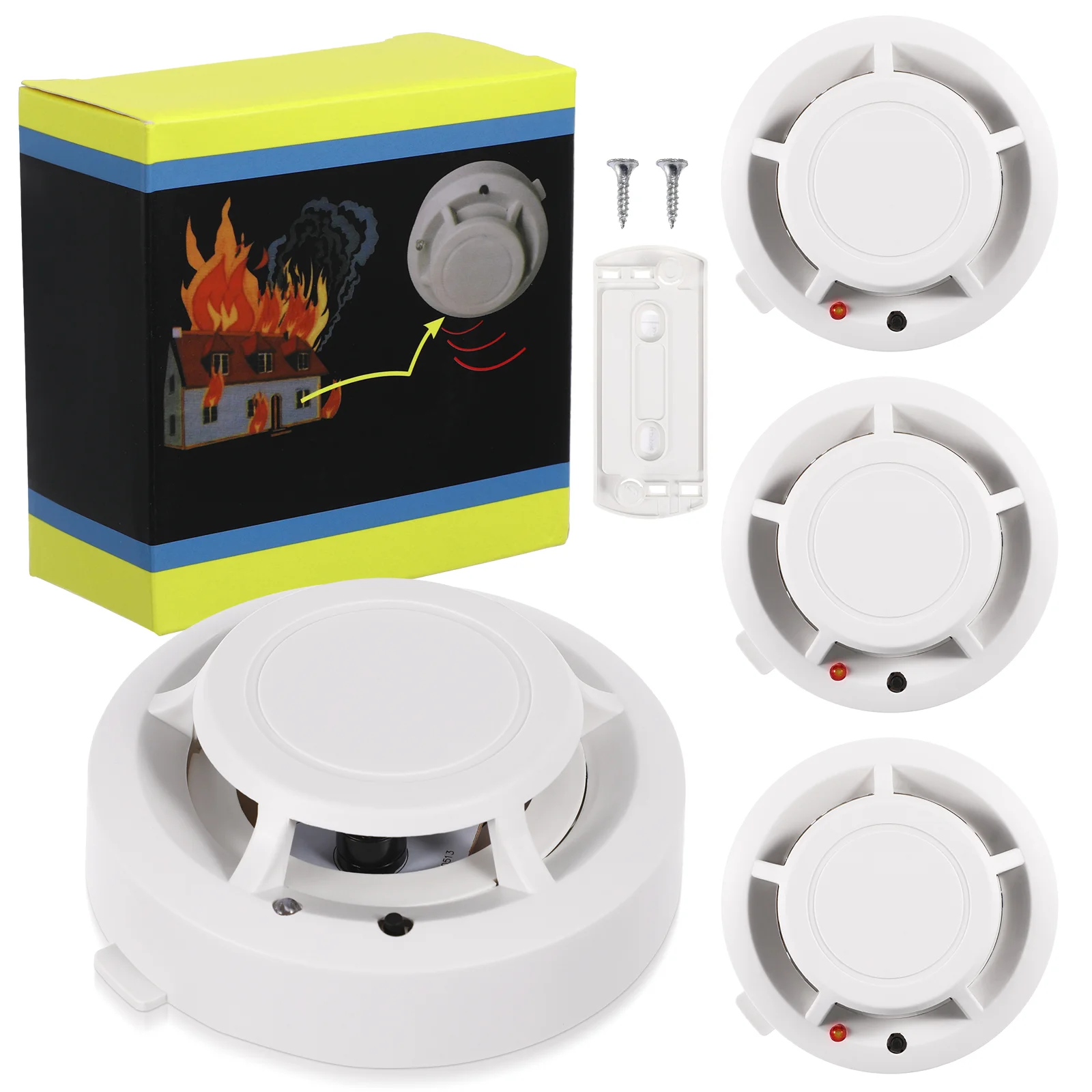 

4 Pcs Multipurpose Tool Fire Sensor Alarms Detectors Paper For Home