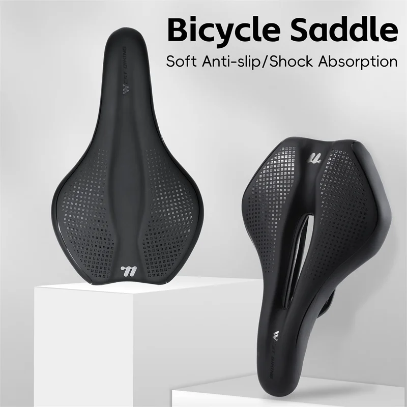 WEST BIKING Bicycle Saddle Seat Road Mountain Bike Cushion For Men Soft PU Leather MTB Comfortable Cycling Saddles Multicolor bicycle saddle bicycle seat cushion bike riding cushion