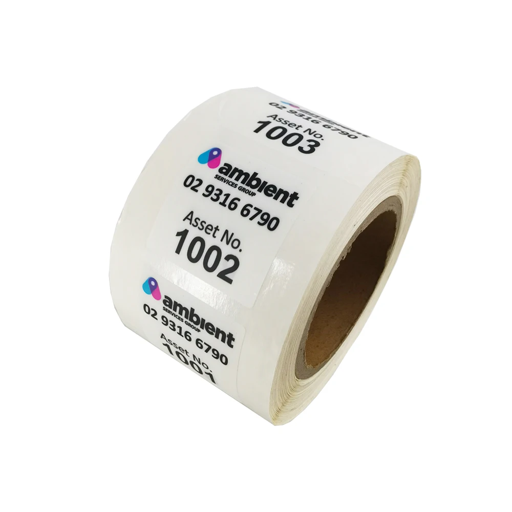 맞춤형 디자인 보증 VOID 스티커, 흰색 VOID 제거, 변조 방지, 방수 일련 번호 라벨, 1000 개, 50x50mm