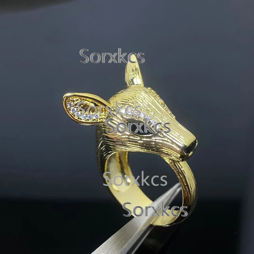 

925 sterling silver Animal diamond ring fashion high-grade jewelry rotary gear Women's ring luxury brand lovers party gift Rings