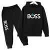 Kids Casual Autumn Spring 2pcs Hoodie+Pants 4F Letter Print Tracksuits 2-13 Years Boys Girls Simple Outfits Children Clothes Set
