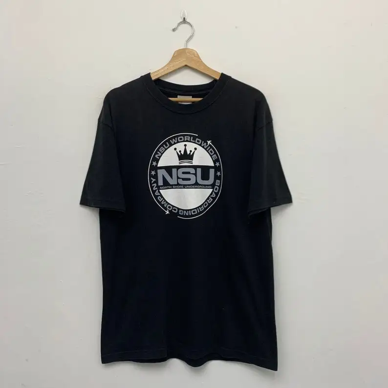 Maglietta Da Surf Nsu Sotterranea Vintage North Shore Taglia Grande Maniche Lunghe O Corte