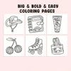 Cute & Groovy Coloring Book for Adults and Youngsters – Bold & Easy Designs for Relaxation, Art Learning, and Cognitive Develop 4