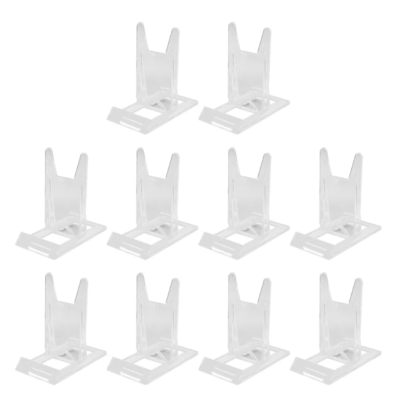 

10pcs Clear Acrylic Plaque Display Stand Adjustable Bracket Holder for Plates