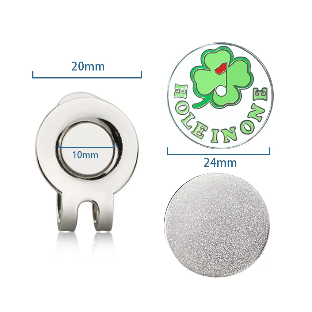 New Removable Golf Marker Brand Lucky Clover Green With Magnetic Cap Clip Golf Accessories Alloy Marker For Boys Girl Kids Gift