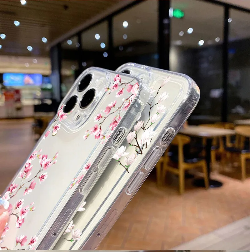 Vintage Floral TPU Phone Case - Retro Flower Design