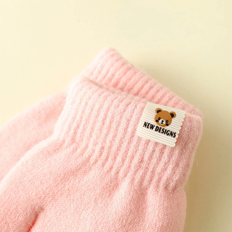 Children Double-layered Gloves Autumn/Winter Hand Warmers Handwear for Babies Autumn/Winter Handwear 1 Pair 4