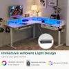 60 Inches L Shaped Electric Standing Desk, Height Adjustable Corner Gaming Desk with Drawers, Keyboard Tray, Power Outlets 3