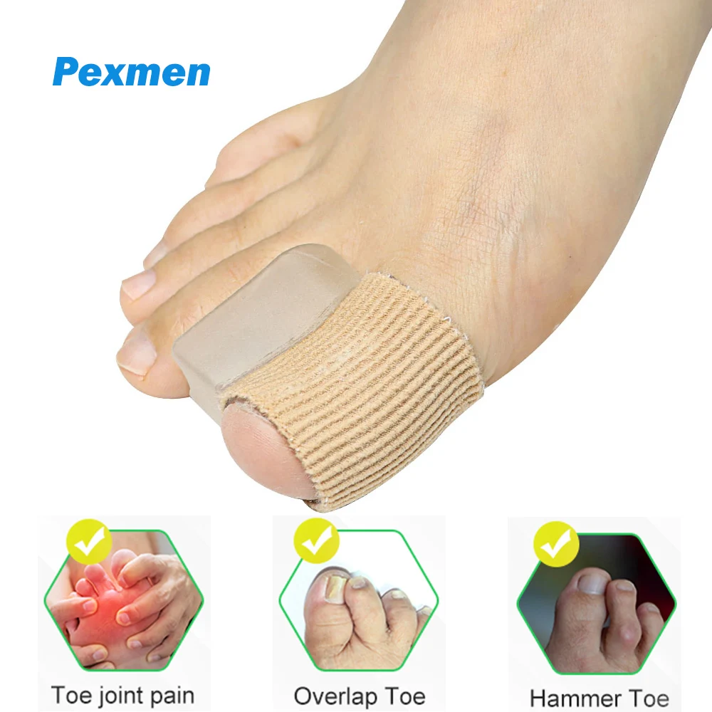 Pexmen 2Pcs Gel Toe Spacer Separators Bunion Corrector Toe Spacers for Overlapping Toe Hallux & Bunion Pain Relief