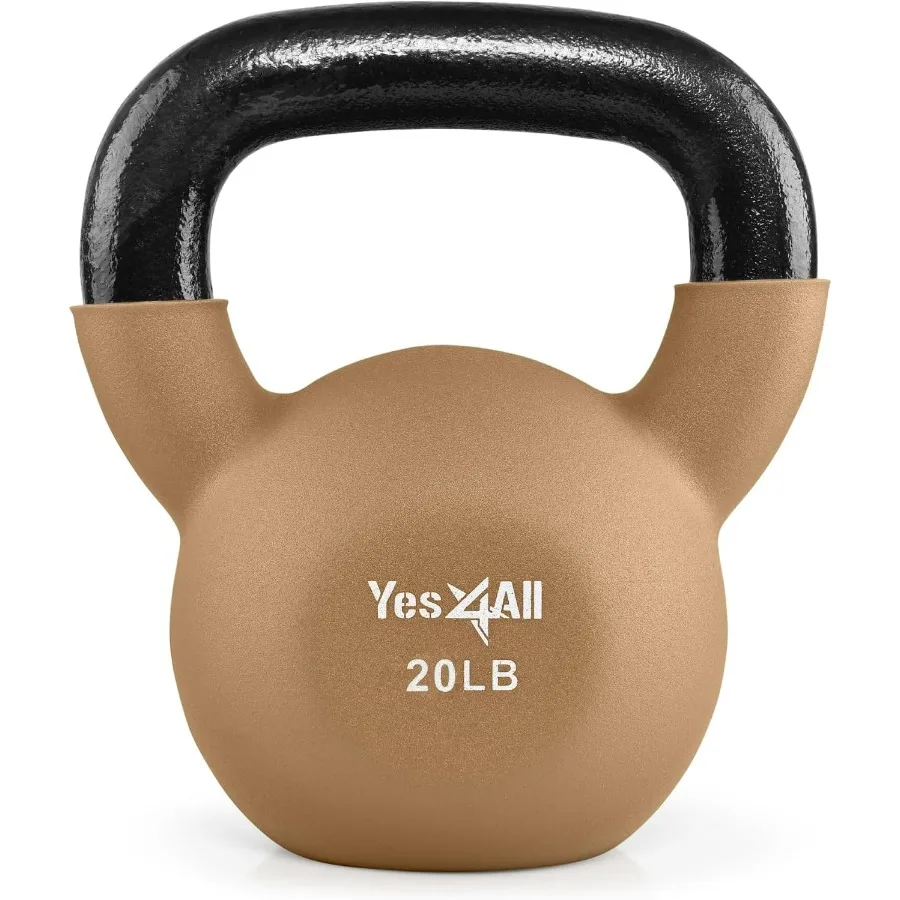 Kettlebell, 5-65 LB Neoprene Coated Cast Iron Kettlebells, Wide Grip Handle & Flat Bottom for Swings, Squats, Deadlifts, Push Up