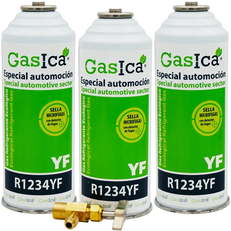 Confezione Di Gas Refrigerante Gasica Da 3 Bottiglie Yf - R1234Yf + Chiave Di Servizio