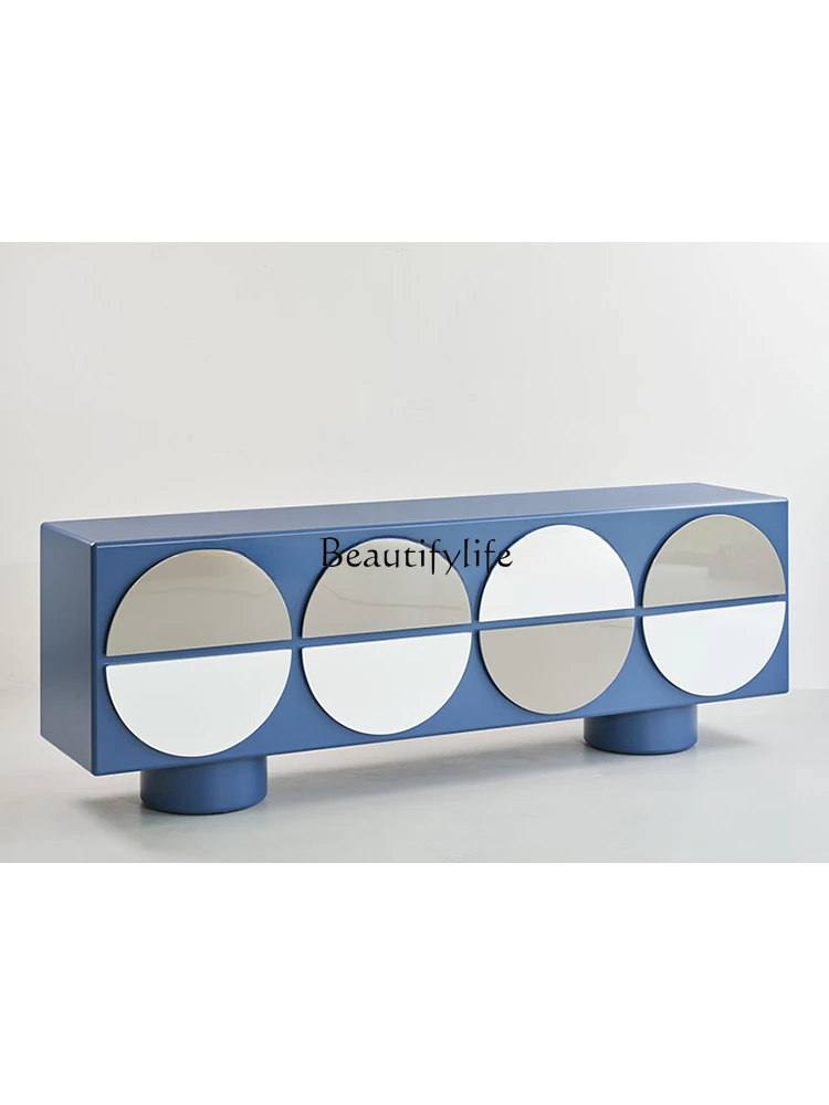 

/Sideboard Cabinet/Italian Minimalist Curio Cabinet Paint/Blue Minimalist/