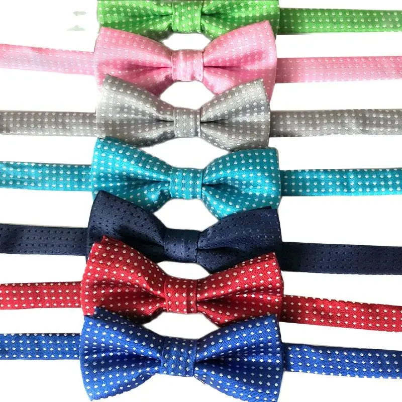 Kid Children Boy Bow Tie Polka Dot Bowtie Smooth Necktie Soft Butterfly Wedding Prom Party