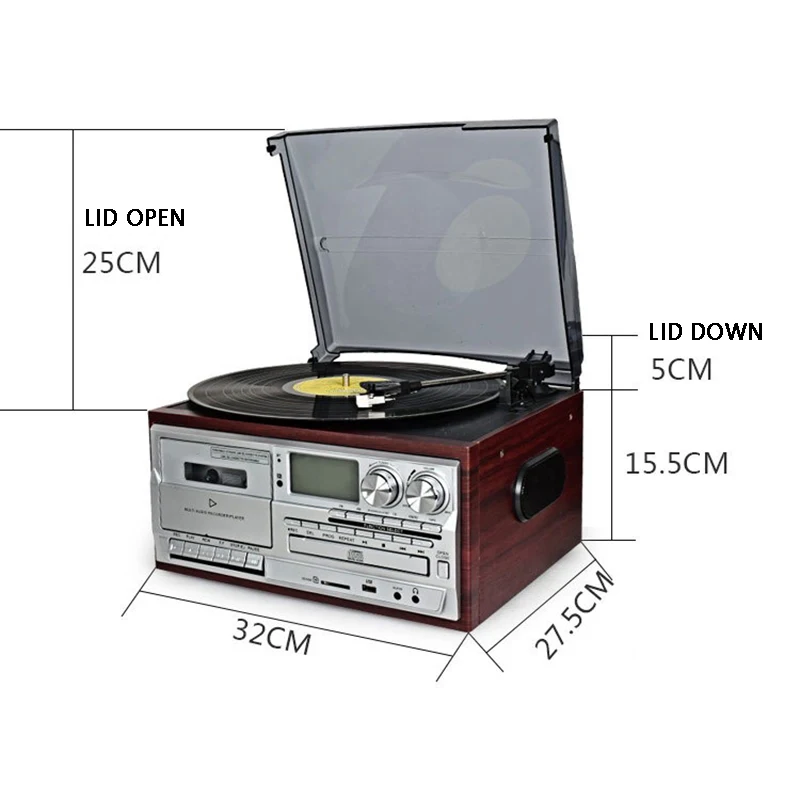 ラジオ・コンポ Record Player/FM_SW_MW/Tape Mode Player Boytone BT-22B Home Bluetooth Record Player, AM/FM Stereo