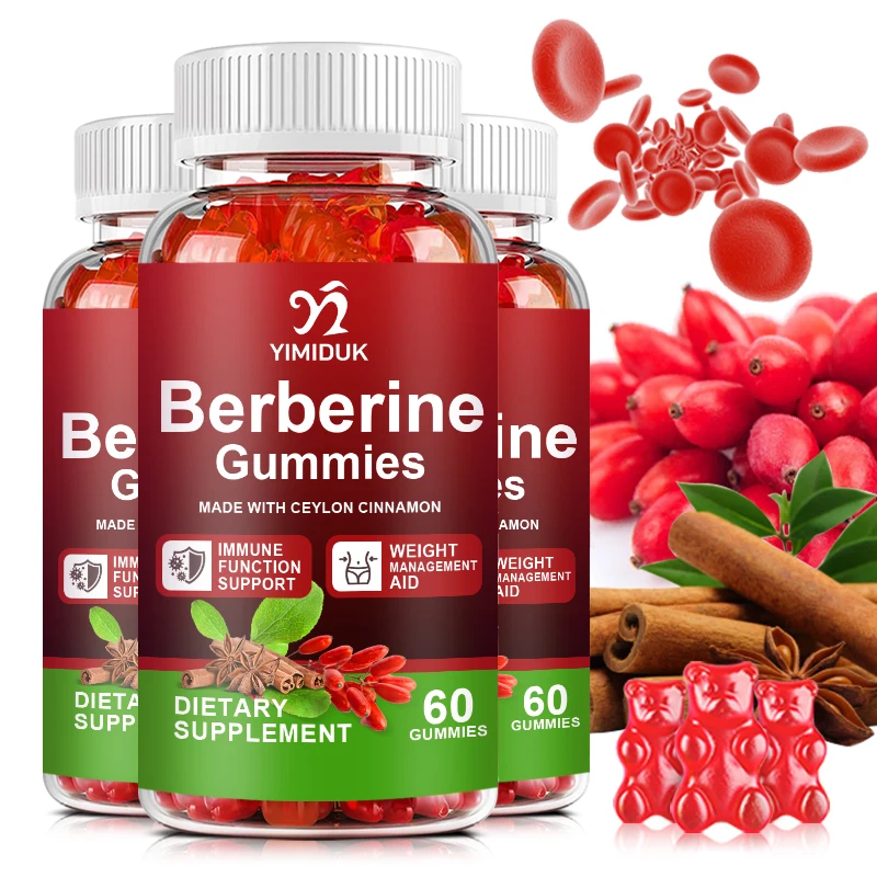 

Berberine жевательные средства с максимальной силой цейлонской корицы, глюкоза, кардиоиммунные средства для поддержки 60 шт.