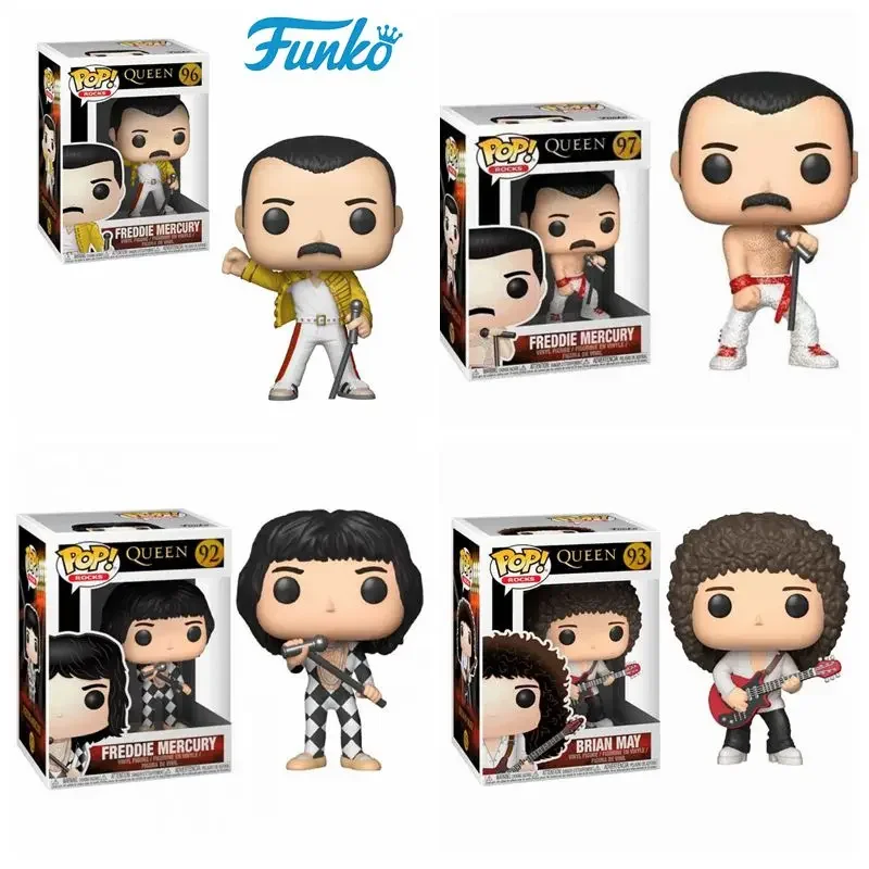 Funko Pop Rocks Queen Freddy Mercury 97 #96 # Singer Brian May 93 # Pvc Vinyl Action Figure Collection Modelli Giocattoli Per Bambini