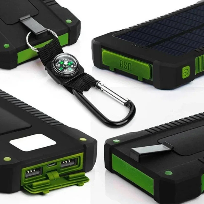 New 20000mAh portable Solar Power Bank Outdoor Wild Fishing Camping Large Capacity Backup Power Supply Rapid Charging Power Bank 4
