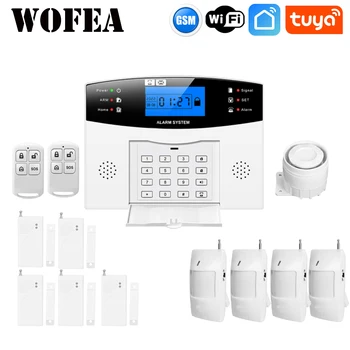Wofea-무선 200 존 와이파이 GSM 홈 보안 도난 경보 시스템, 무료 알람 메시지 푸시 Tuya 스마트 라이프 앱 11 언어