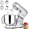 Cheftronic 6 Speed Stand Mixer with 7 Quart Stainless Steel Mixing Bowl,Dough hook, Egg whisk, Kitchen mixer with US Plug 6