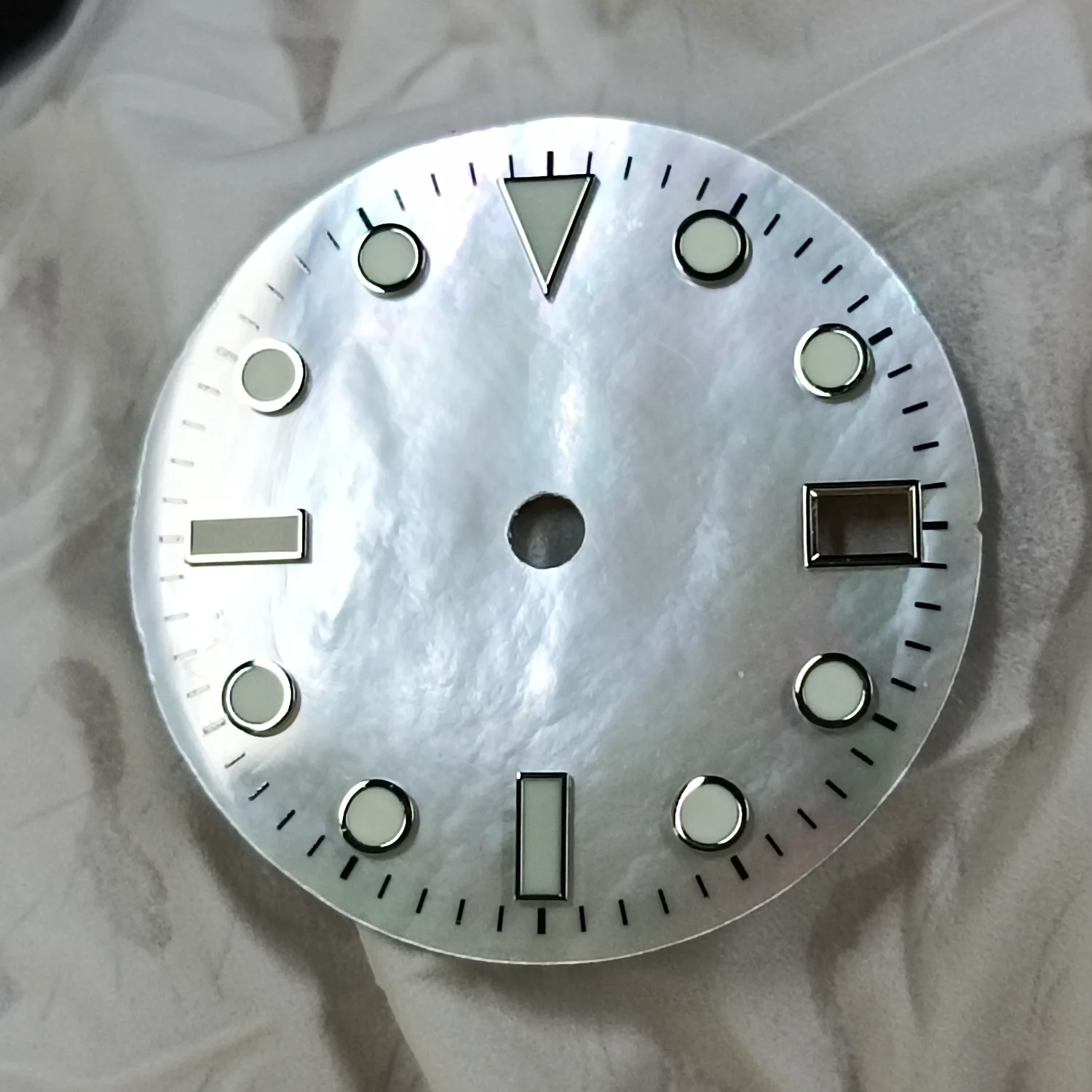 Elegant Luminous Green Shellac Watch Face Accessory with Customizable Logo